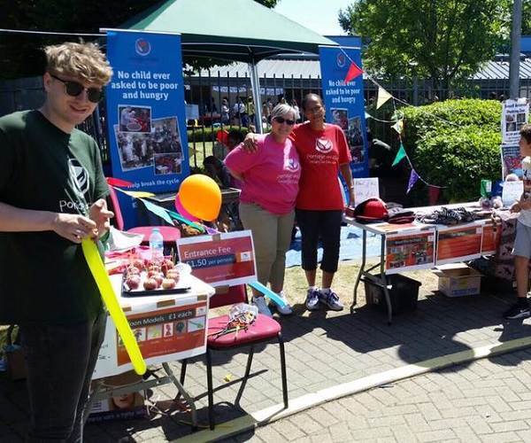 the petting zoo at Trafalgar School Fair to raise money for the charity work in the Nairob slums
